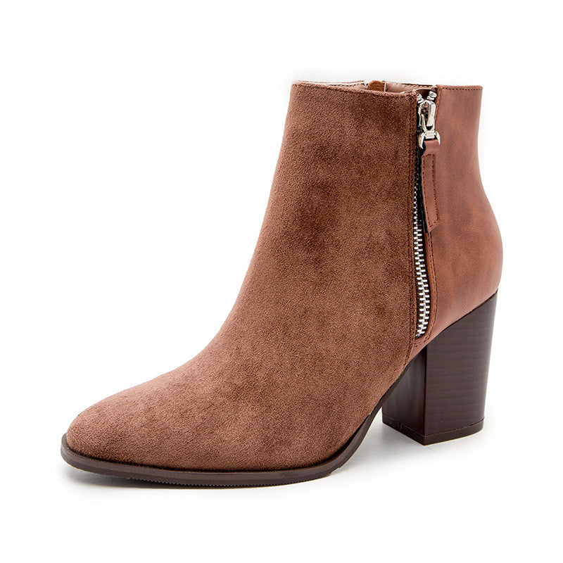 Damen Wildleder Stiefeletten | Elegante Boots mit Absatz