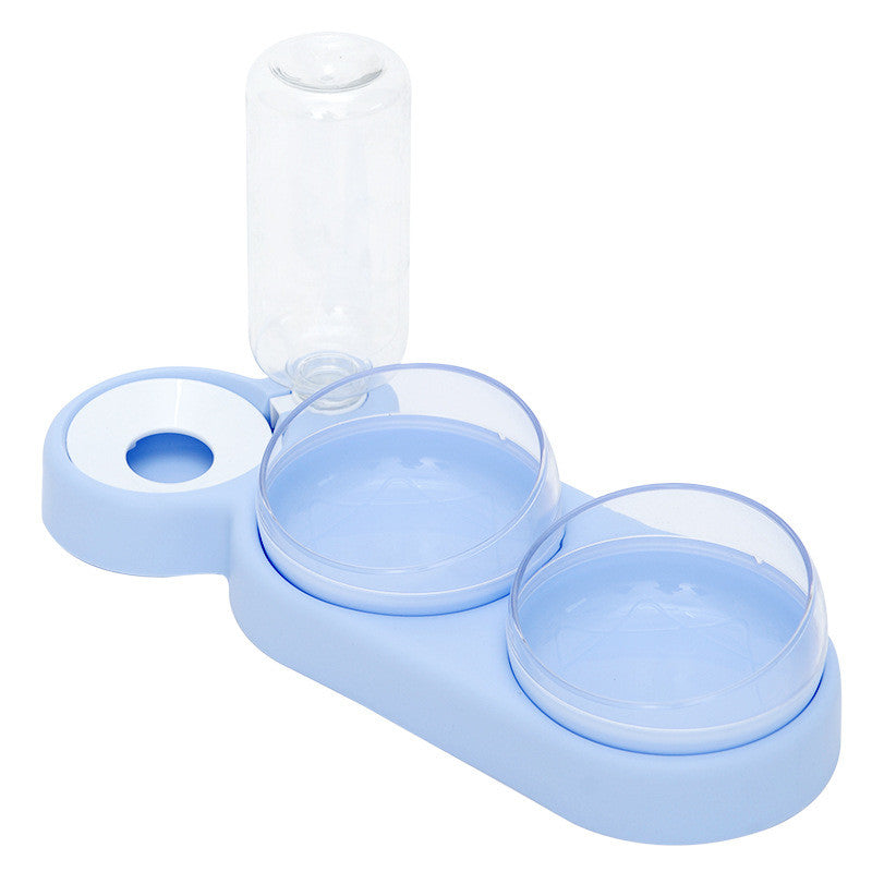 Double Bowl Water Fountain | Elevated Pet Food Dispenser Dog Cat