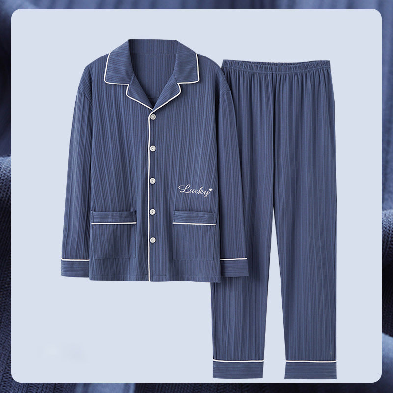 Herren Pyjama Set Warm Langarm | Winter Homewear Nachtwäsche