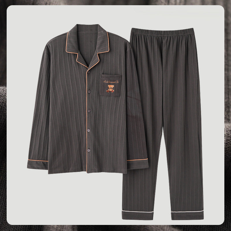 Herren Pyjama Set Warm Langarm | Winter Homewear Nachtwäsche