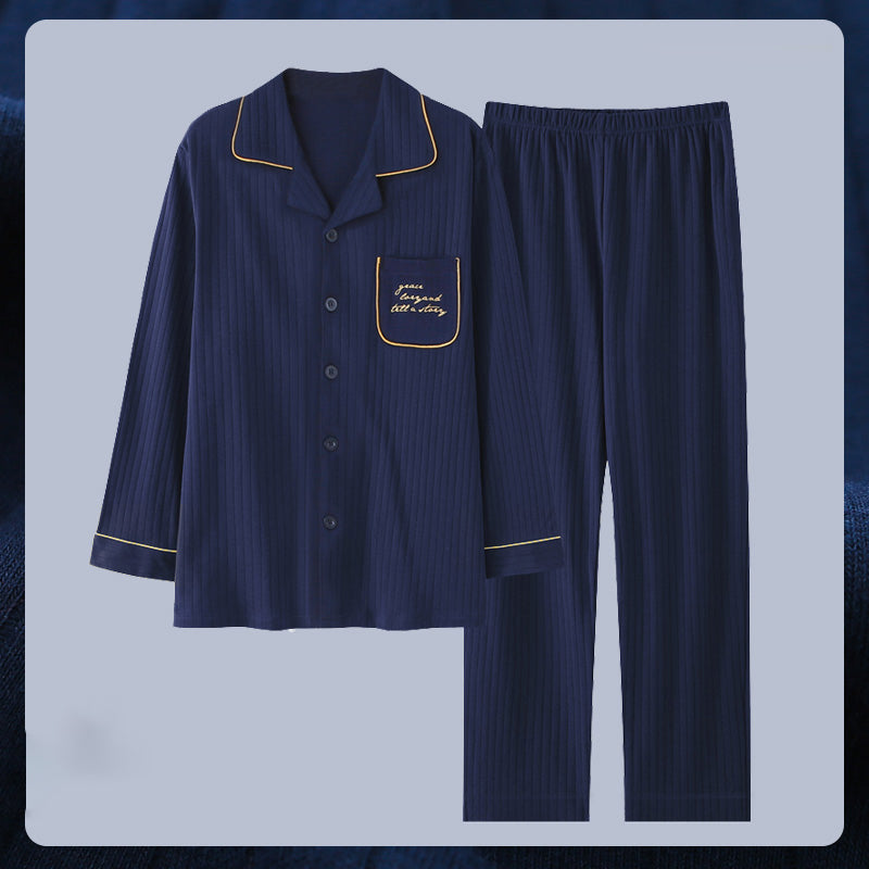 Herren Pyjama Set Warm Langarm | Winter Homewear Nachtwäsche