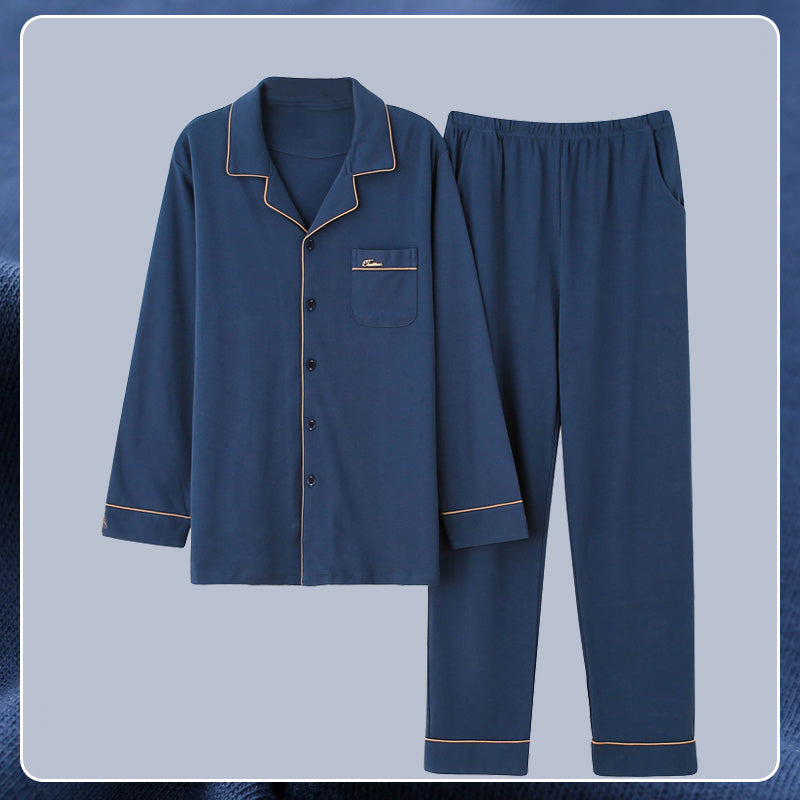 Herren Pyjama Set Warm Langarm | Winter Homewear Nachtwäsche