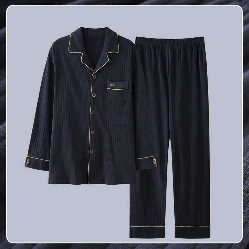 Herren Pyjama Set Warm Langarm | Winter Homewear Nachtwäsche
