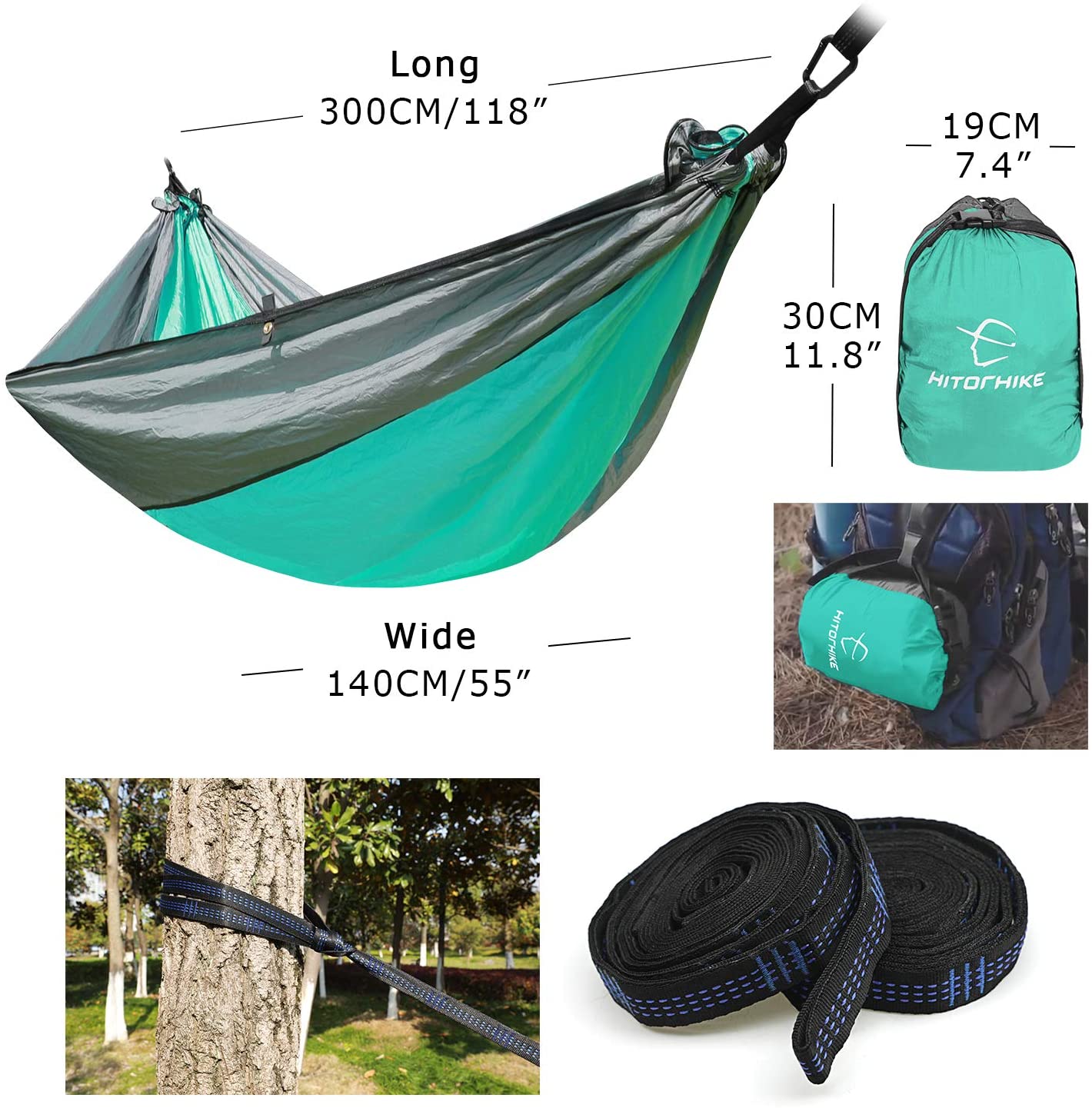 Ultralight Double Camping Hammock made from Parachute Nylon | Portable & Durable Outdoor
