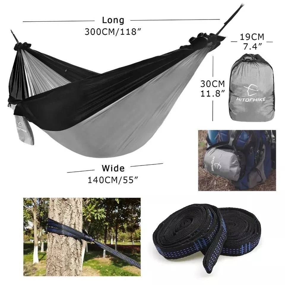 Ultralight Double Camping Hammock made from Parachute Nylon | Portable & Durable Outdoor