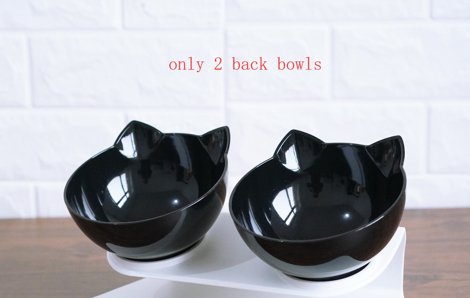 Slanted cat food bowl | Transparent cat ear design bowl