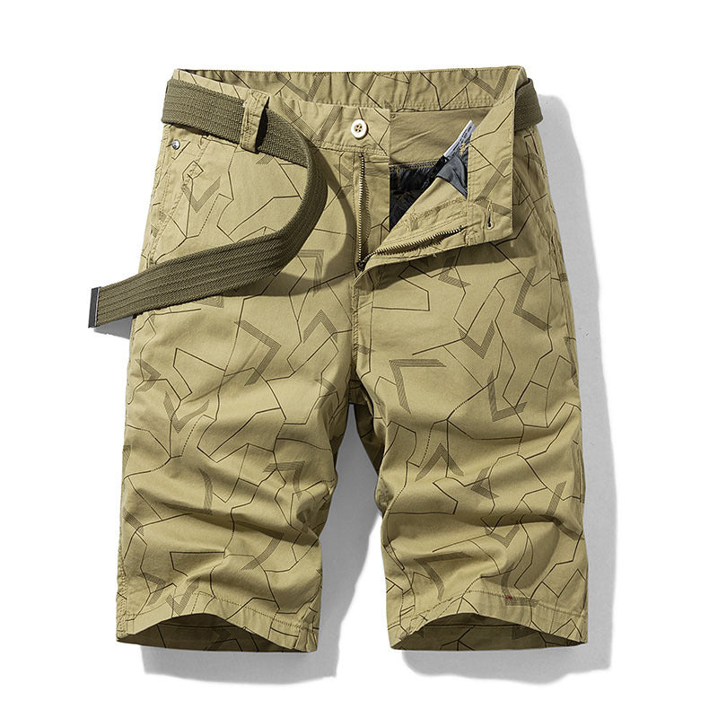 Men's Geometric Print Shorts – Straight Casual Summer Shorts