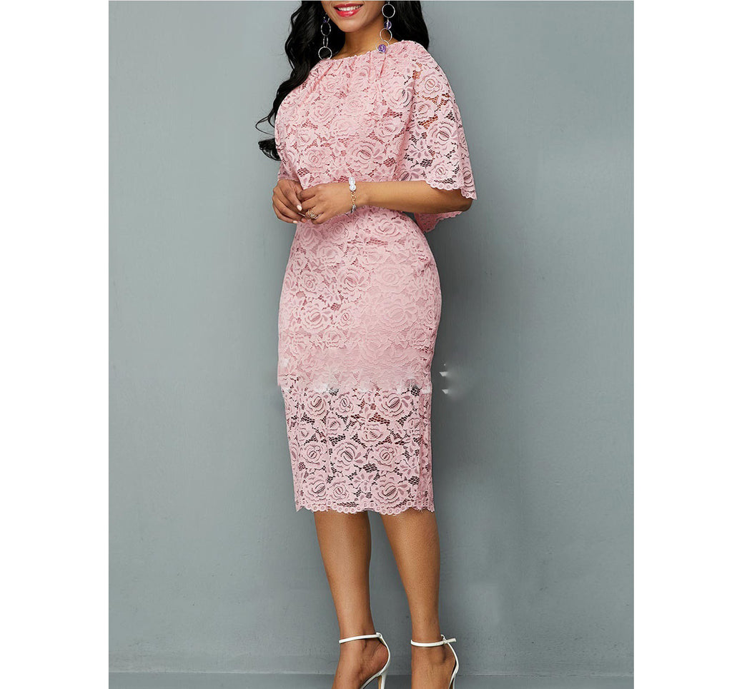 African Lace Maxi Dress – Elegant Plus-Size Dashiki Evening Gown