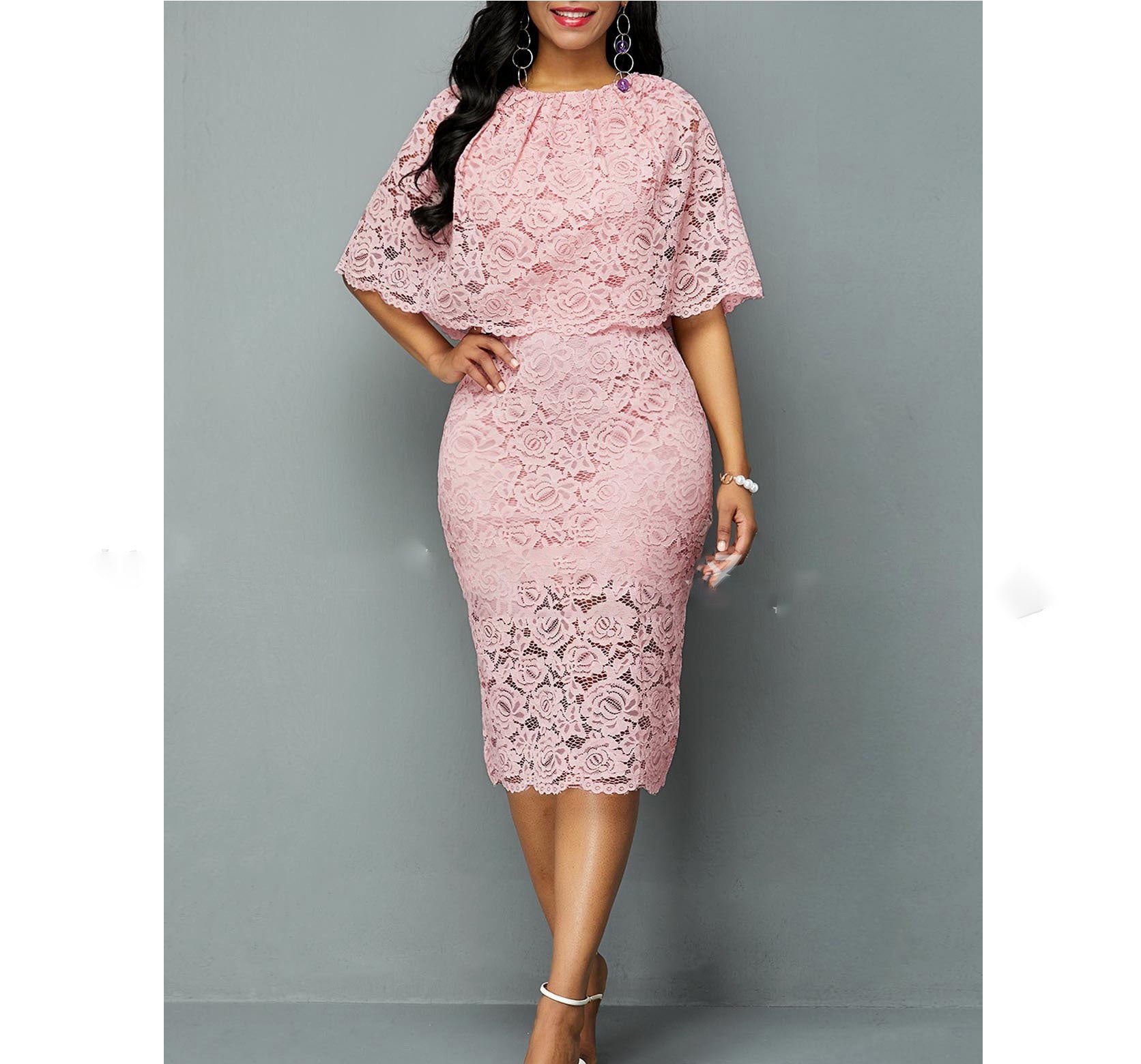 African Lace Maxi Dress – Elegant Plus-Size Dashiki Evening Gown