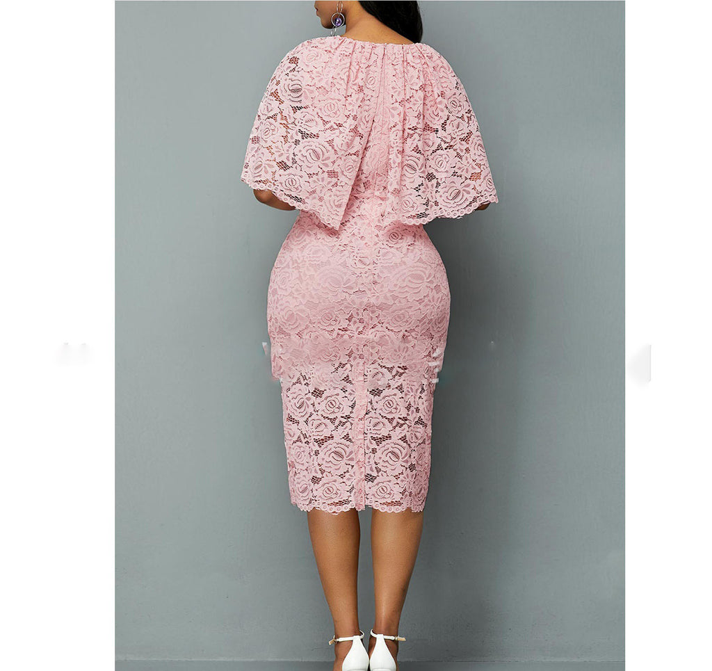 African Lace Maxi Dress – Elegant Plus-Size Dashiki Evening Gown