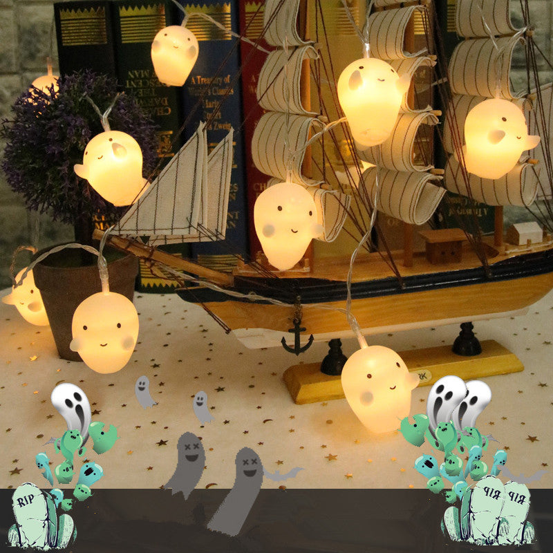LED Pumpkin Ghost Lantern Halloween Decorative Light Mini Lamp