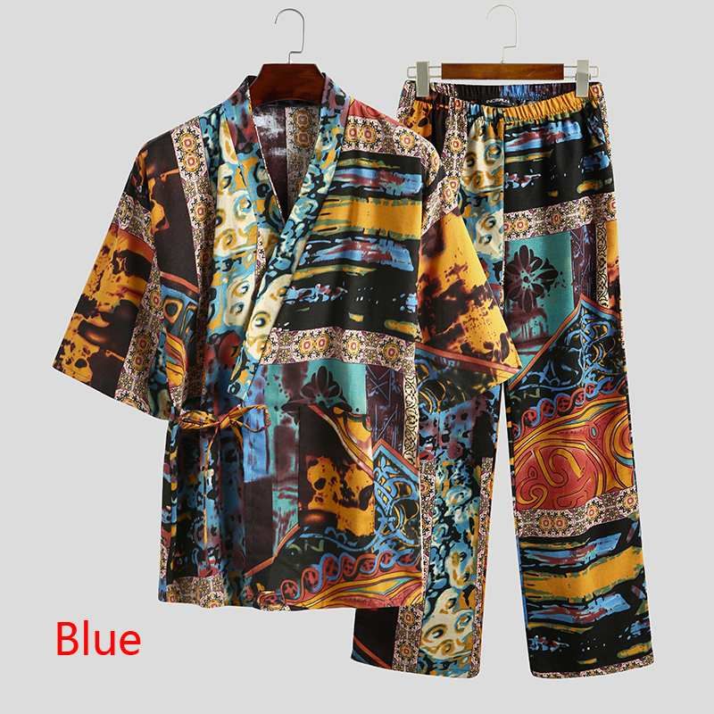 Herren Pyjama Set Kurzarm V-Ausschnitt | Leichte Sommer Nachtwäsche