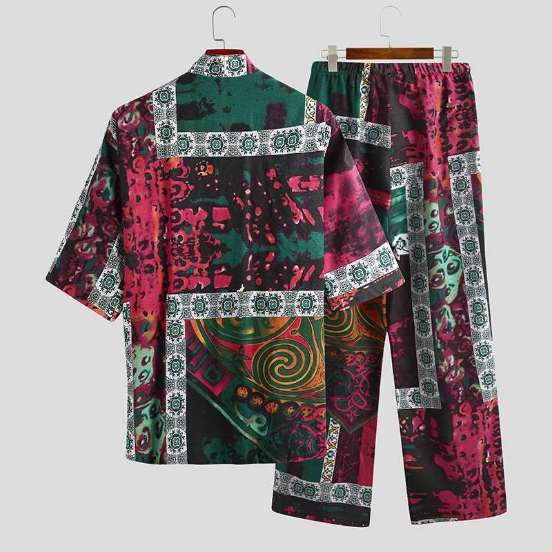 Men's Short-Sleeve V-Neck Pajama Set | Lightweight Summer Sleepwear