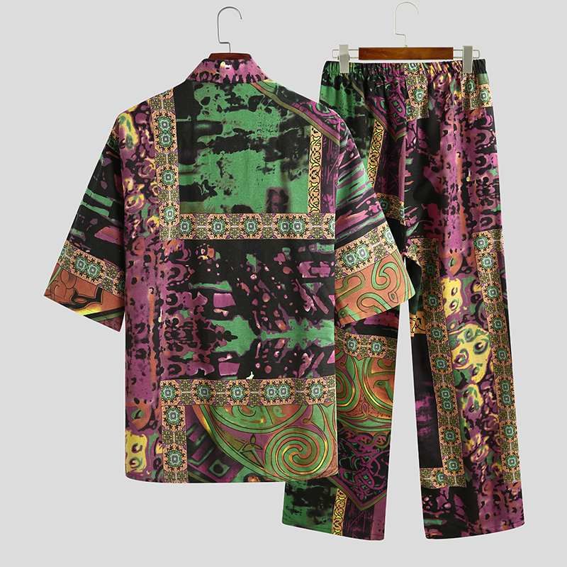 Men's Short-Sleeve V-Neck Pajama Set | Lightweight Summer Sleepwear