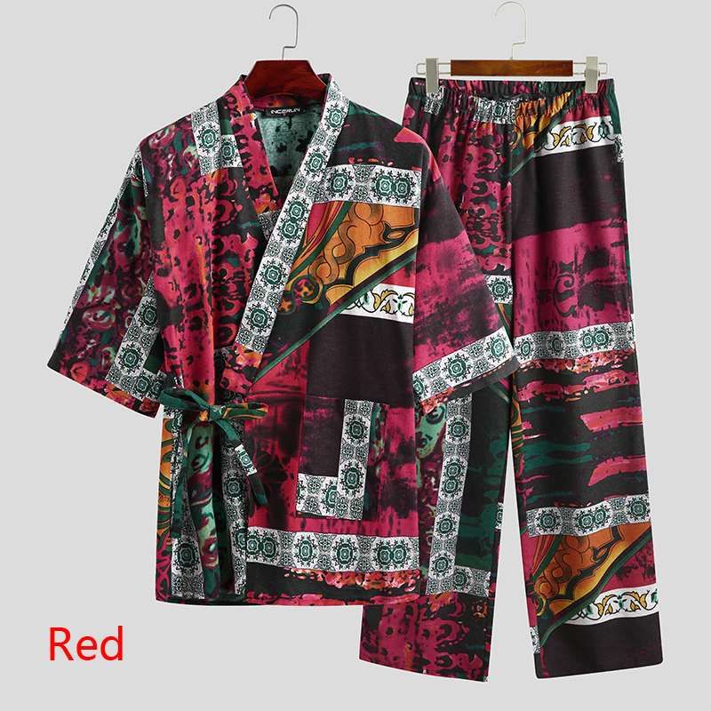 Herren Pyjama Set Kurzarm V-Ausschnitt | Leichte Sommer Nachtwäsche