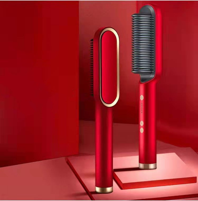 2-in-1 Glättungsbürste & Lockenstab – Ionen Haarstyler Elektrisch