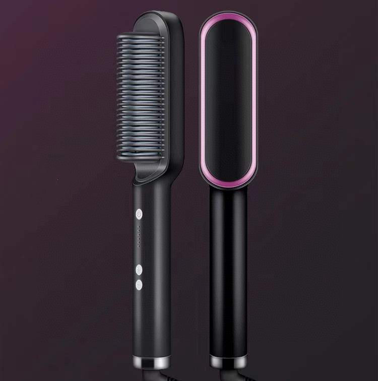 2-in-1 Glättungsbürste & Lockenstab – Ionen Haarstyler Elektrisch