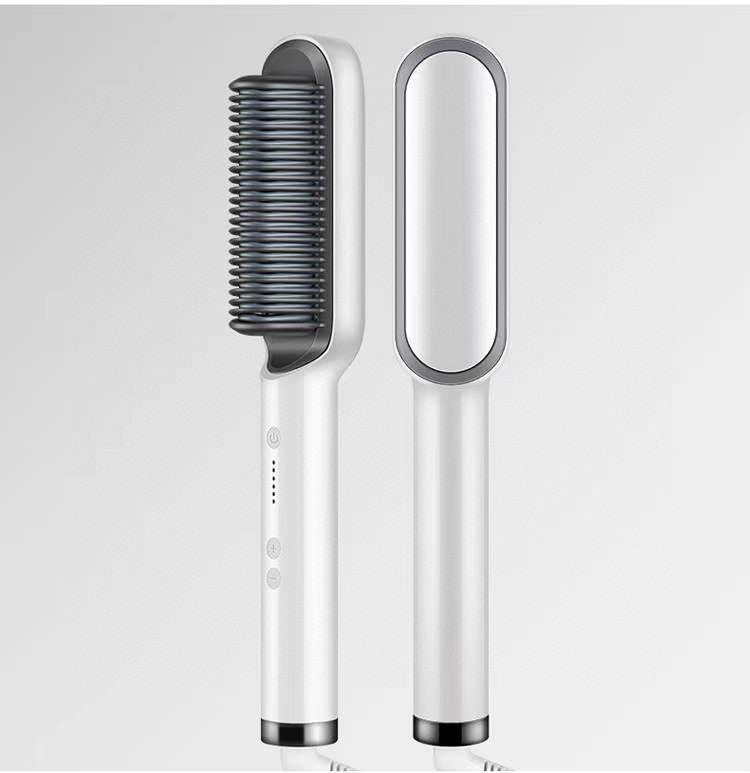 2-in-1 Glättungsbürste & Lockenstab – Ionen Haarstyler Elektrisch