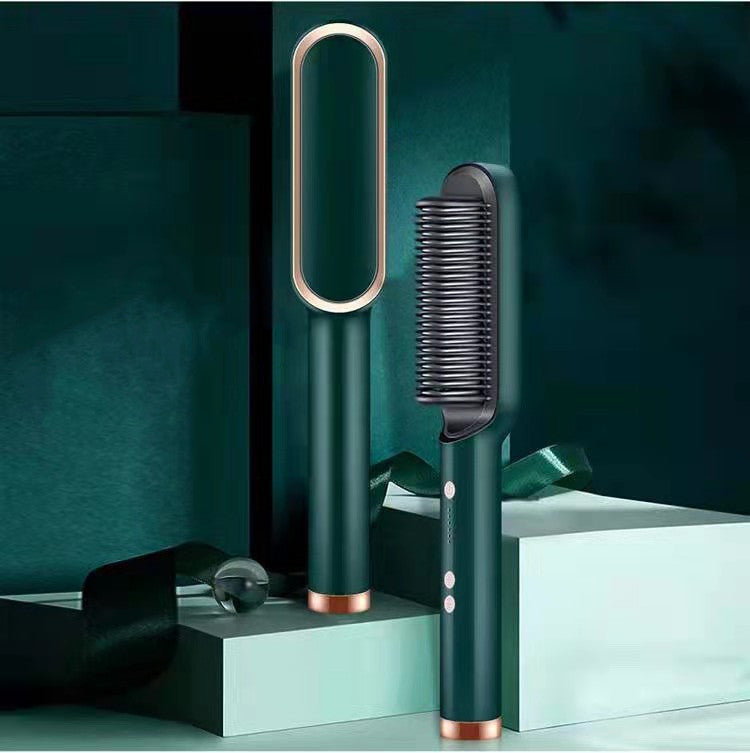 2-in-1 Glättungsbürste & Lockenstab – Ionen Haarstyler Elektrisch