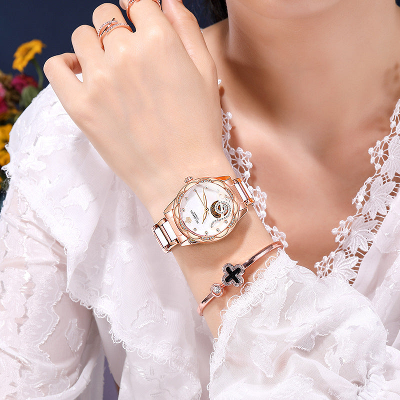 Luxury Women's Automatic Watch Ceramic | Elegant Designer Watch