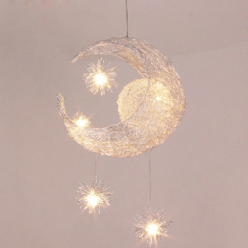 LED Star Moon Pendant Lamp Kids' Room Bedroom Design Lamp