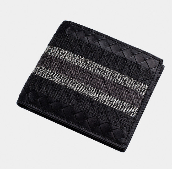 Men's Braided Leather Wallet | Short | Stylish Wallet