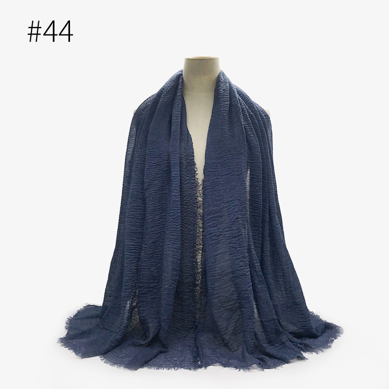 Damen Baumwoll Pashmina Schal | Weicher Fransen Hijab Stola