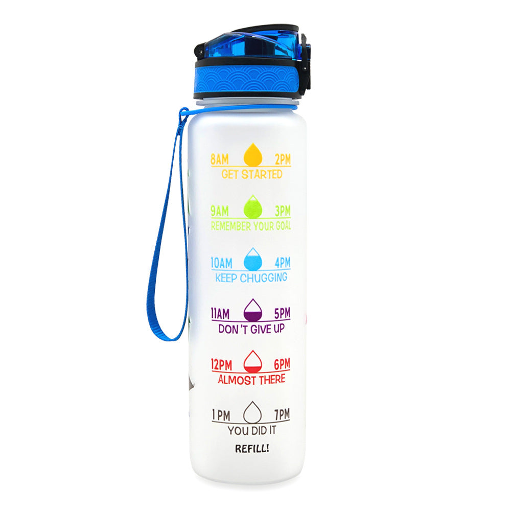 1L Tritan Trinkflasche mit Zeitmarkierung – Motivationsflasche