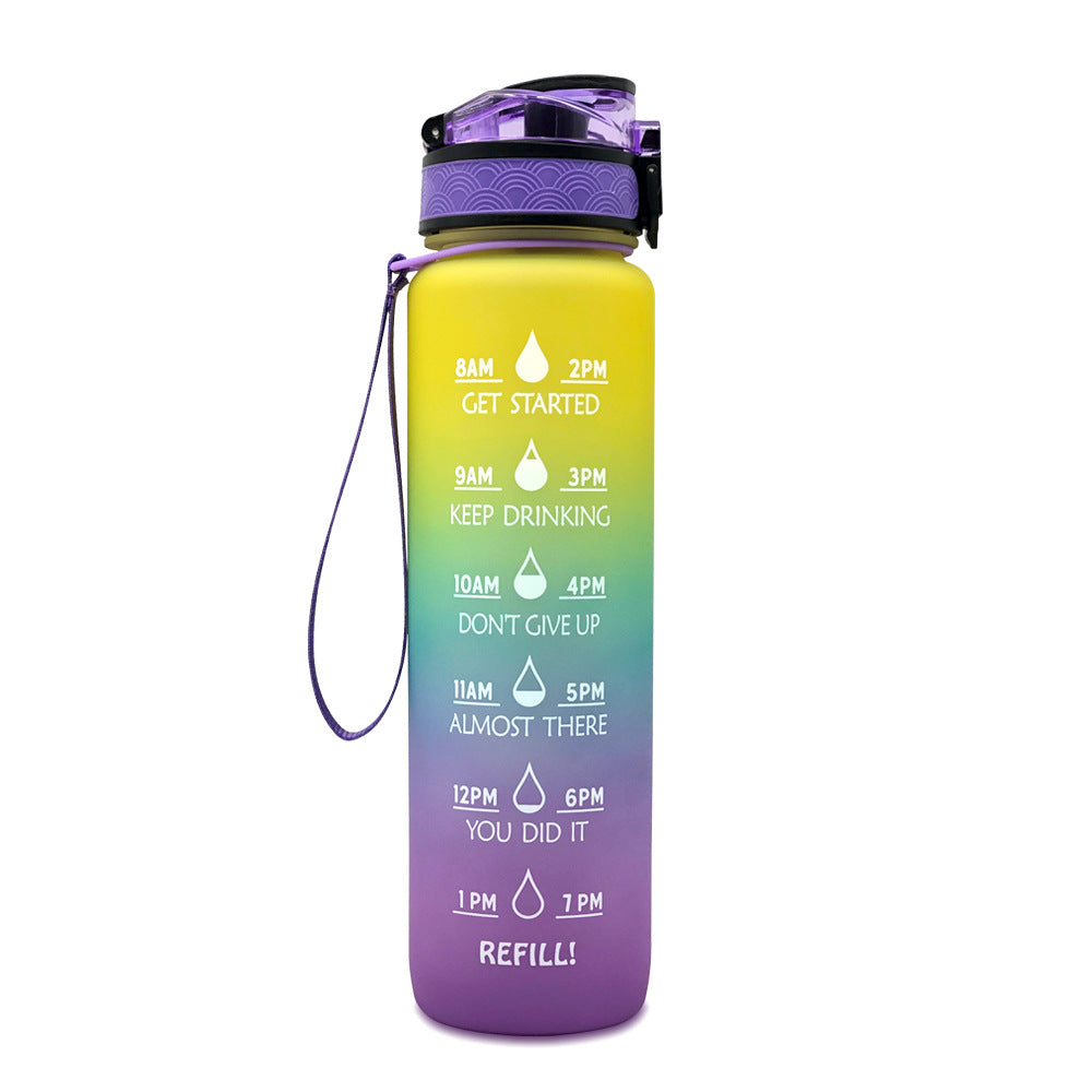 1L Tritan Trinkflasche mit Zeitmarkierung – Motivationsflasche