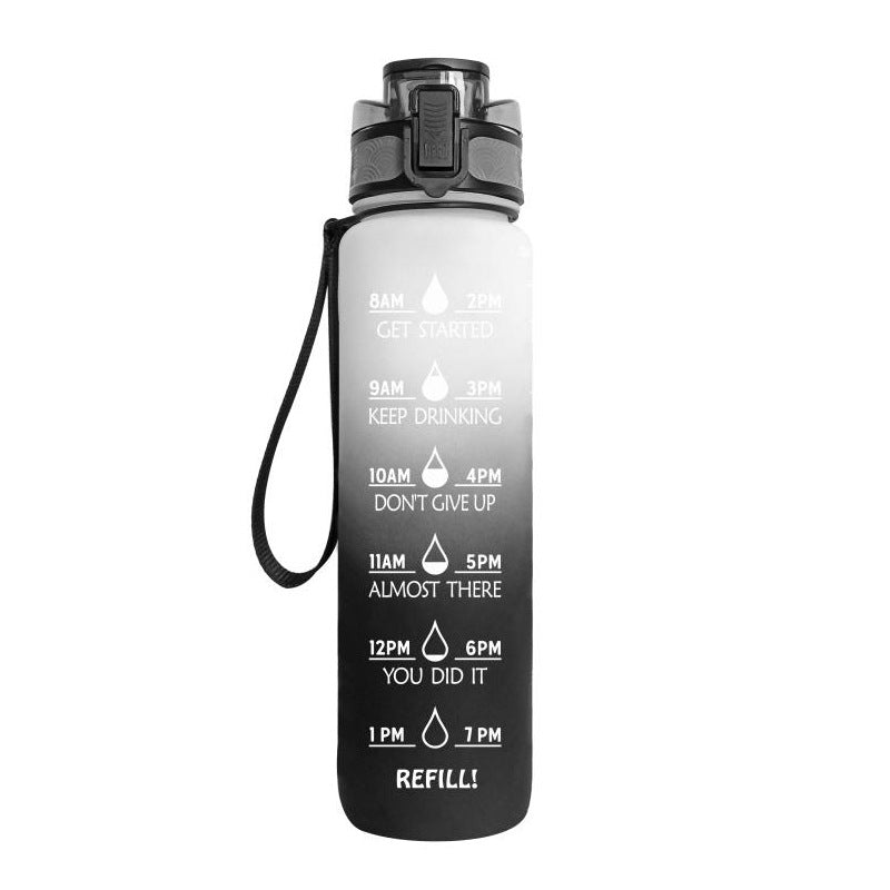 1L Tritan Trinkflasche mit Zeitmarkierung – Motivationsflasche