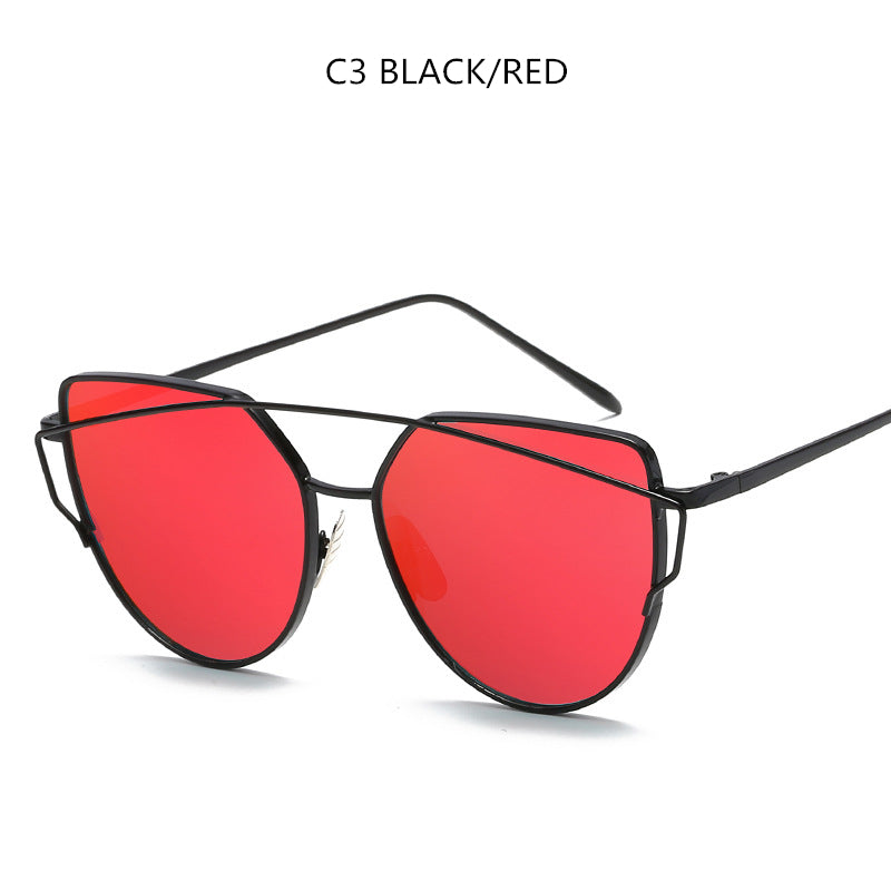Luxus Cat-Eye Sonnenbrille Damen | Retro Metallrahmen UV400