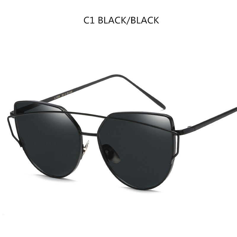 Luxus Cat-Eye Sonnenbrille Damen | Retro Metallrahmen UV400