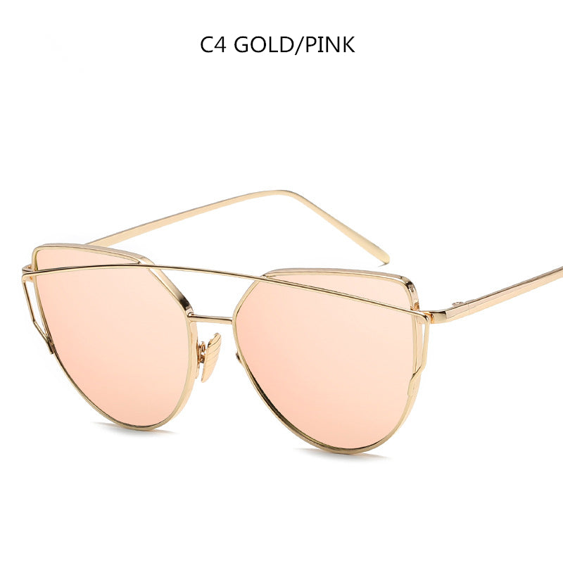 Luxus Cat-Eye Sonnenbrille Damen | Retro Metallrahmen UV400