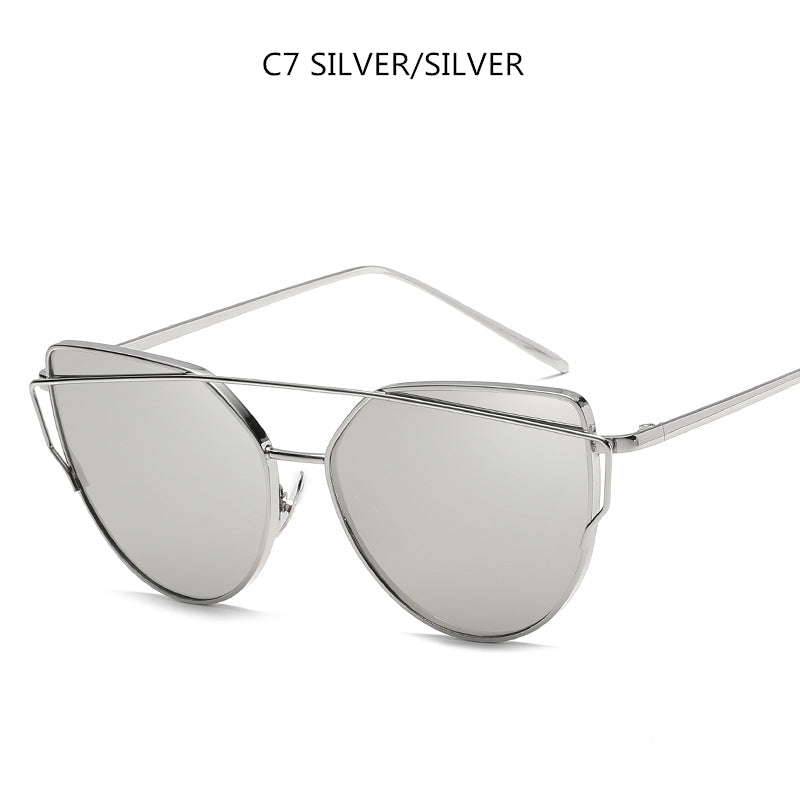 Luxus Cat-Eye Sonnenbrille Damen | Retro Metallrahmen UV400