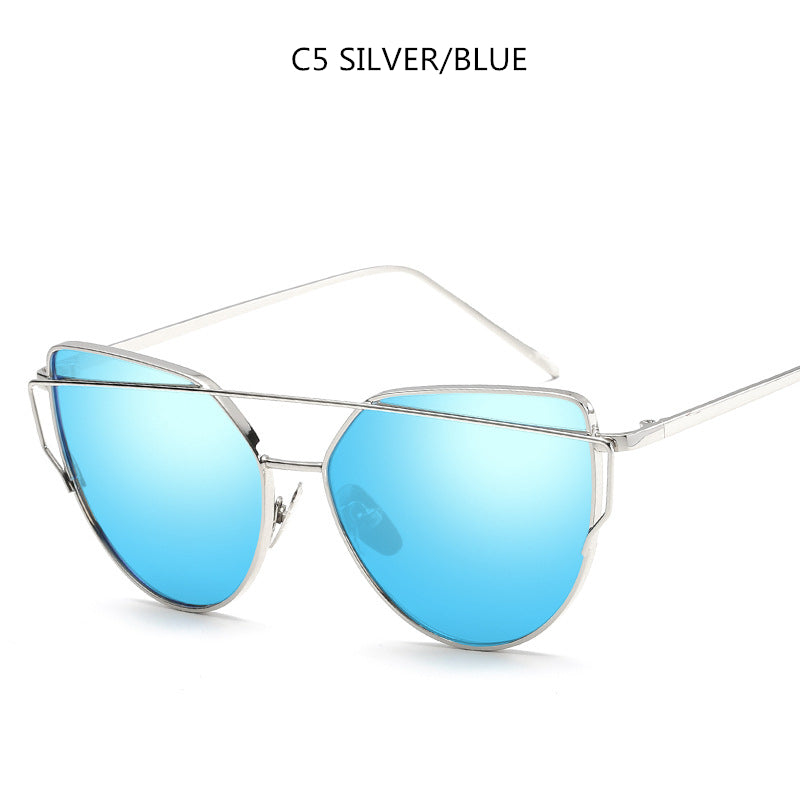 Luxus Cat-Eye Sonnenbrille Damen | Retro Metallrahmen UV400