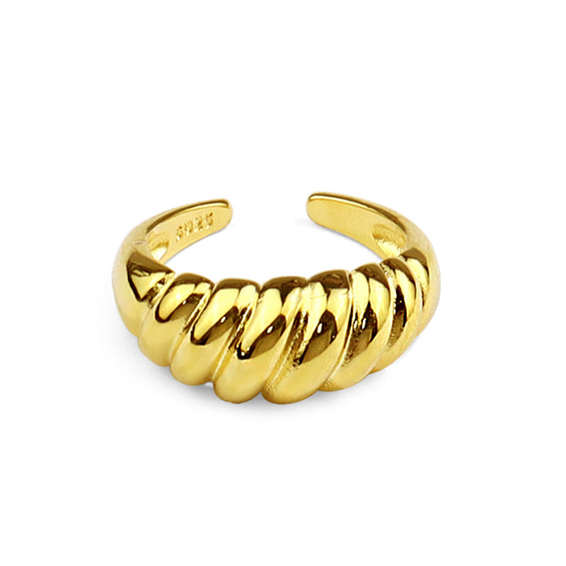 Minimalistischer Croissant Ring – Offener Damenring im französischen Stil