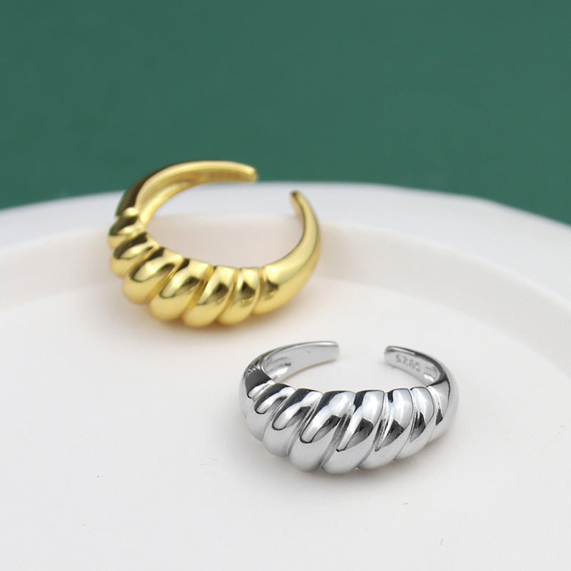 Minimalistischer Croissant Ring – Offener Damenring im französischen Stil