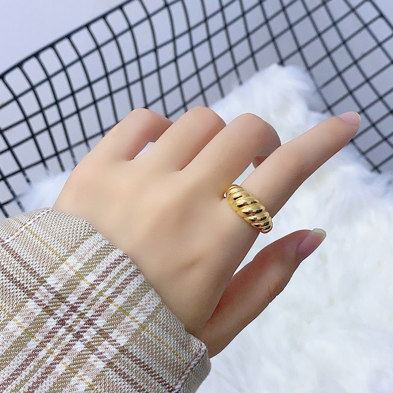 Minimalistischer Croissant Ring – Offener Damenring im französischen Stil