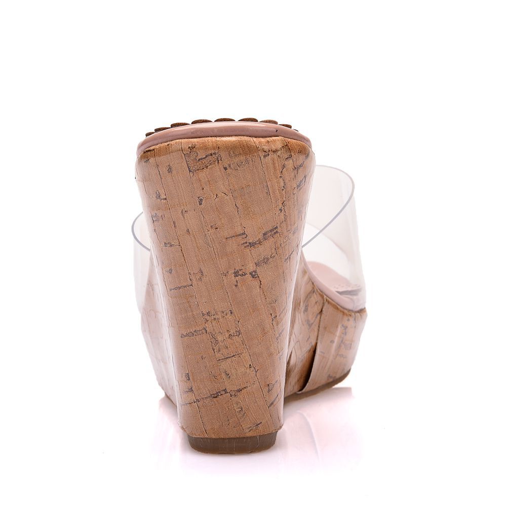 Transparent Women's Wedge Sandals | Nude Peep Toe Sandals