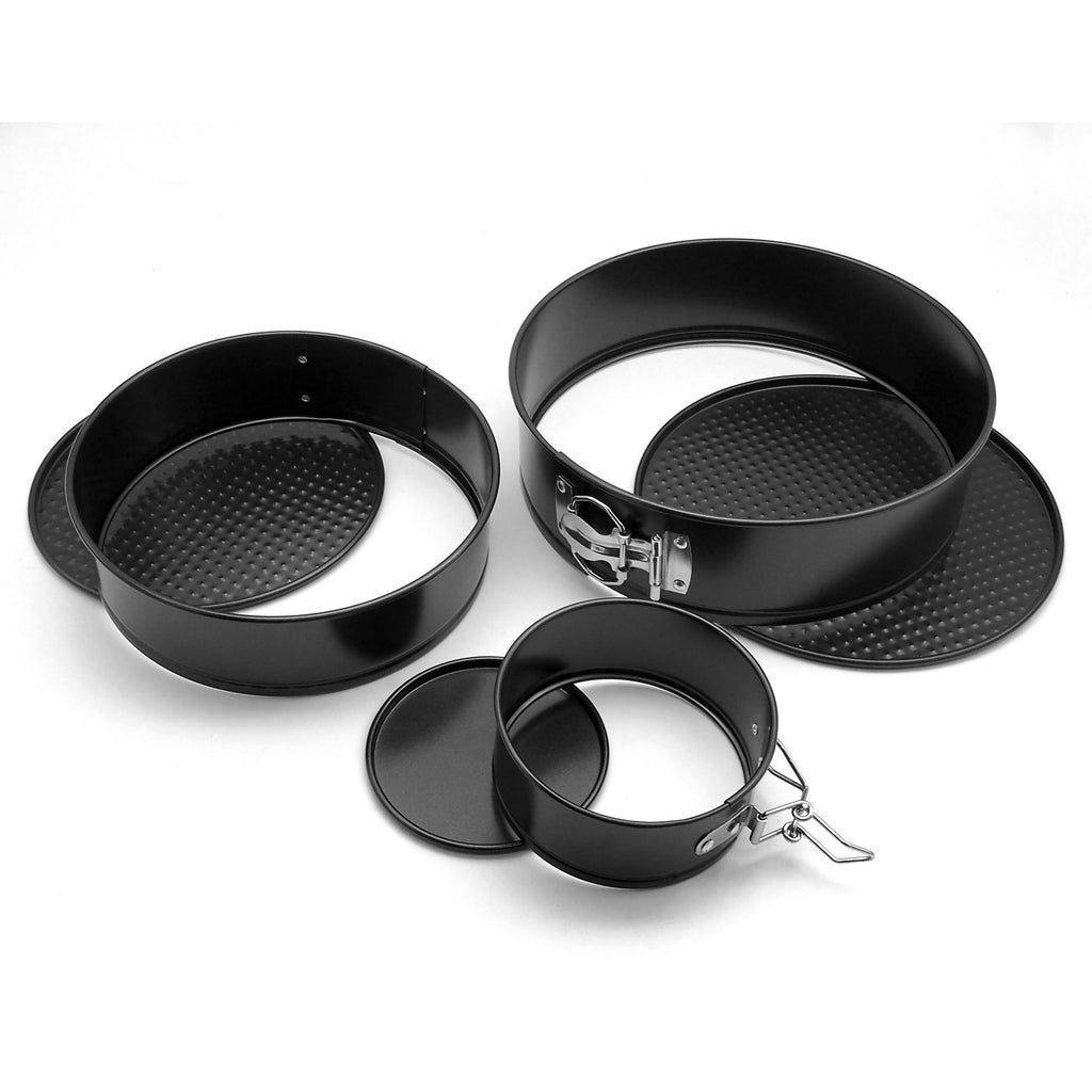 3-Piece Non-Stick Springform Pan Set – Round Cake Pans Baking Set