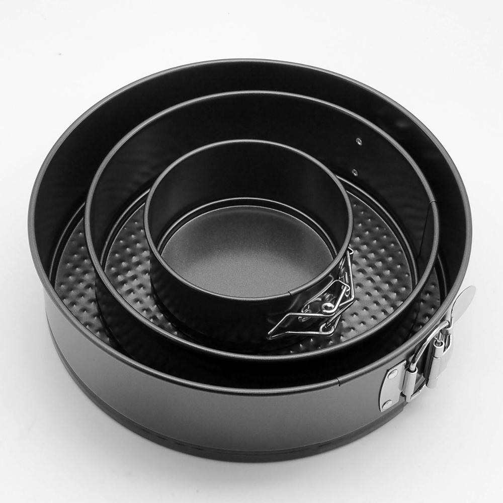 3-Piece Non-Stick Springform Pan Set – Round Cake Pans Baking Set