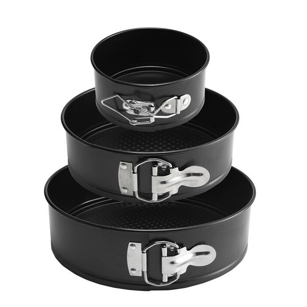3-Piece Non-Stick Springform Pan Set – Round Cake Pans Baking Set