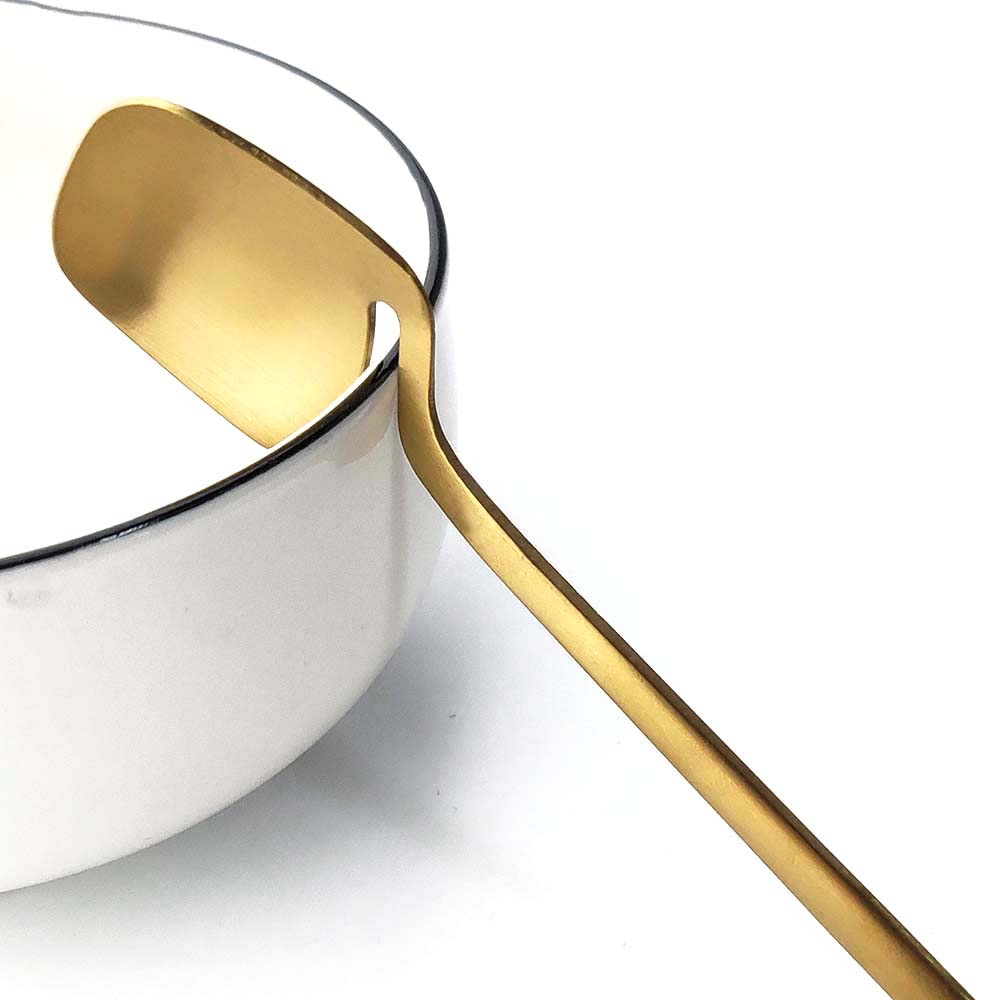 Rainbow Cutlery Set Matte Gold Stainless Steel | Modern Flatware Set