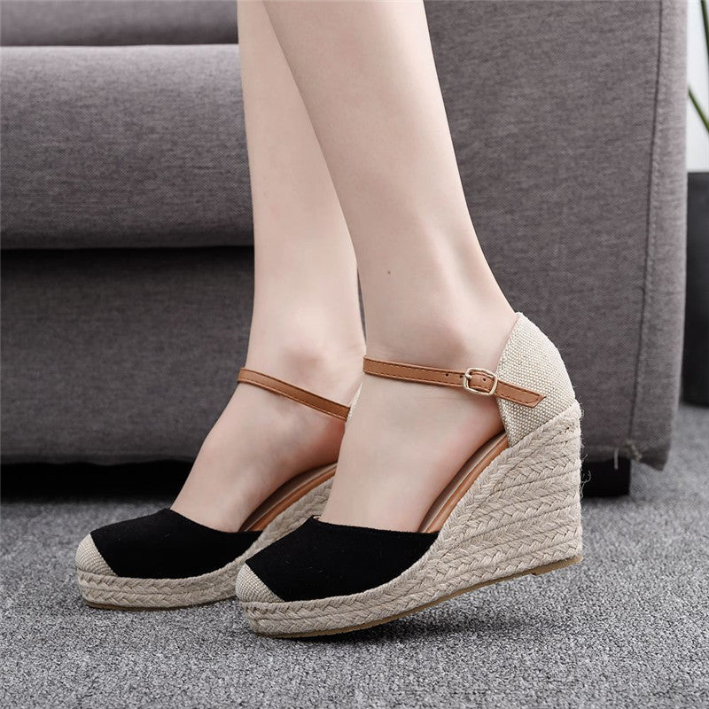 Women's Mary Jane Wedge Sandals | Round Toe Platform Shoes