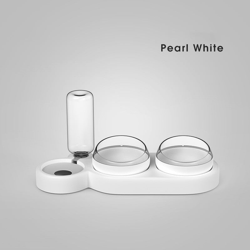 Double Bowl Water Fountain | Elevated Pet Food Dispenser Dog Cat