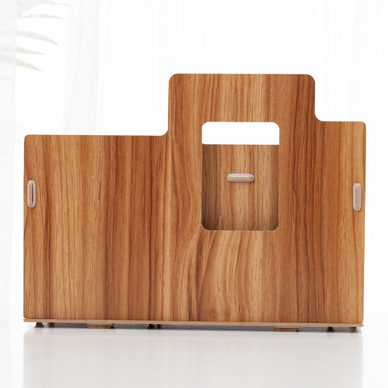 Wood Desk Organizer | Document Tray Office Shelf