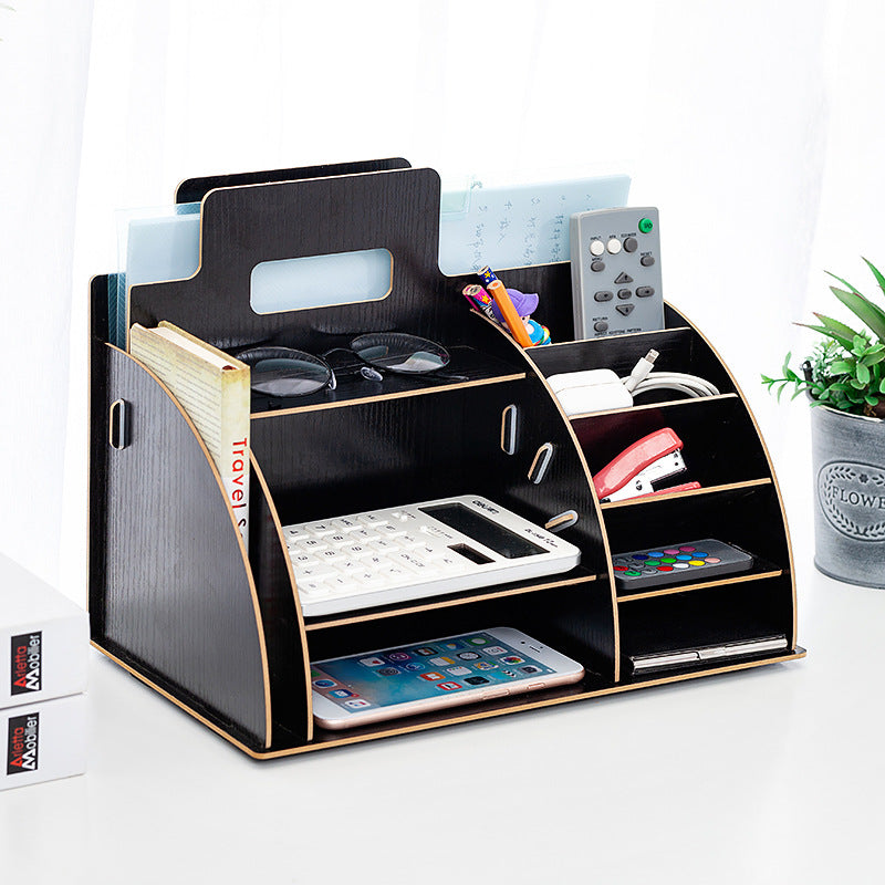 Wood Desk Organizer | Document Tray Office Shelf