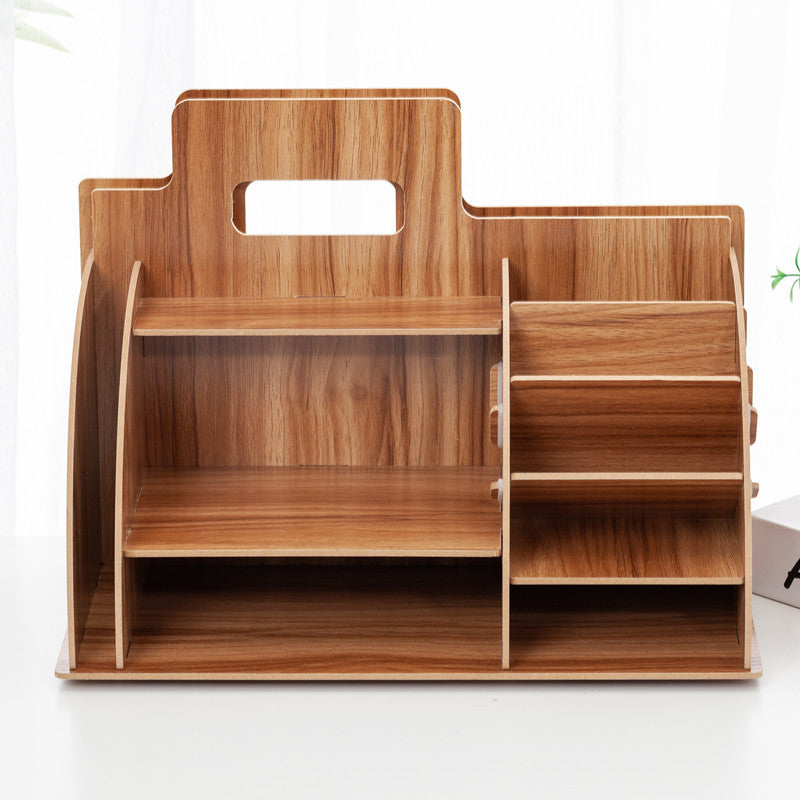 Wood Desk Organizer | Document Tray Office Shelf