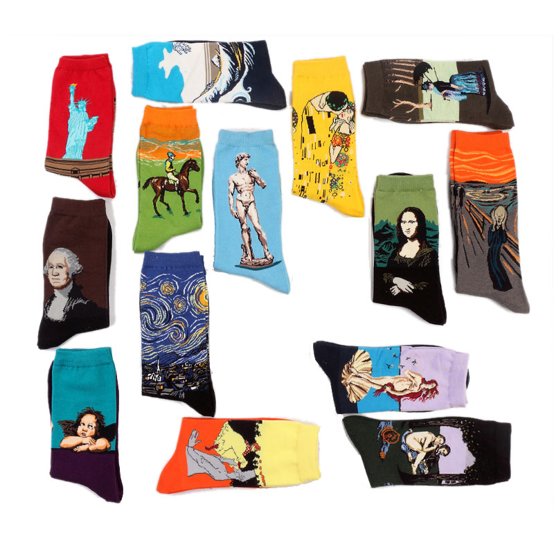 Herren Kunst Socken Retro Gemälde | Baumwolle Trend Socken