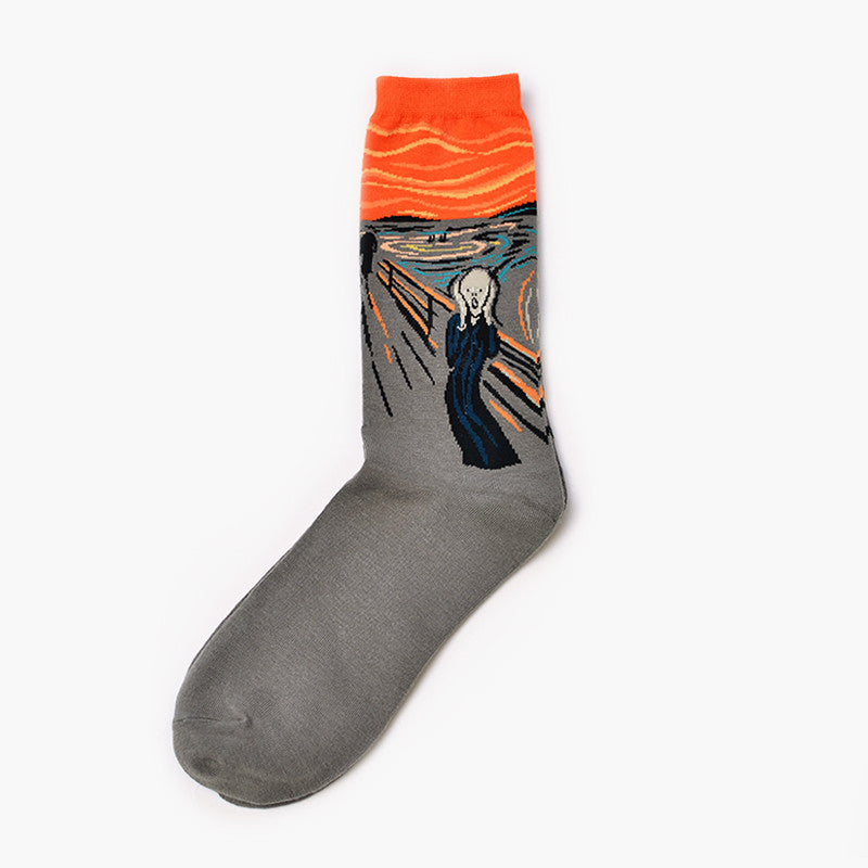 Men's Art Socks Retro Painting | Cotton Trend Socks